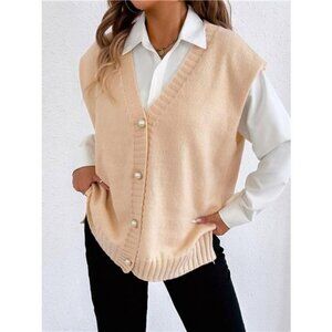 Button-Down Button Up Sweater Vest